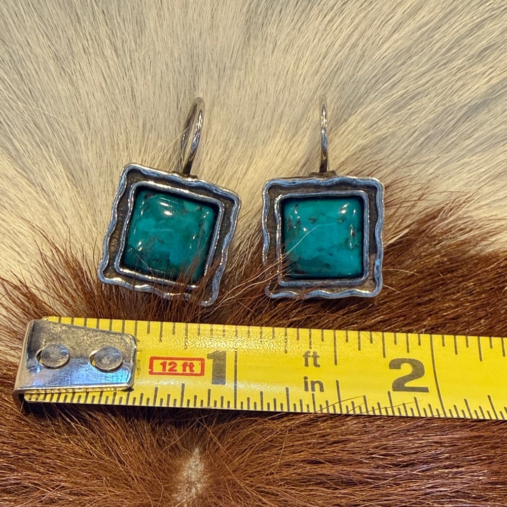 Silpada Turquoise Square Dangle Earrings